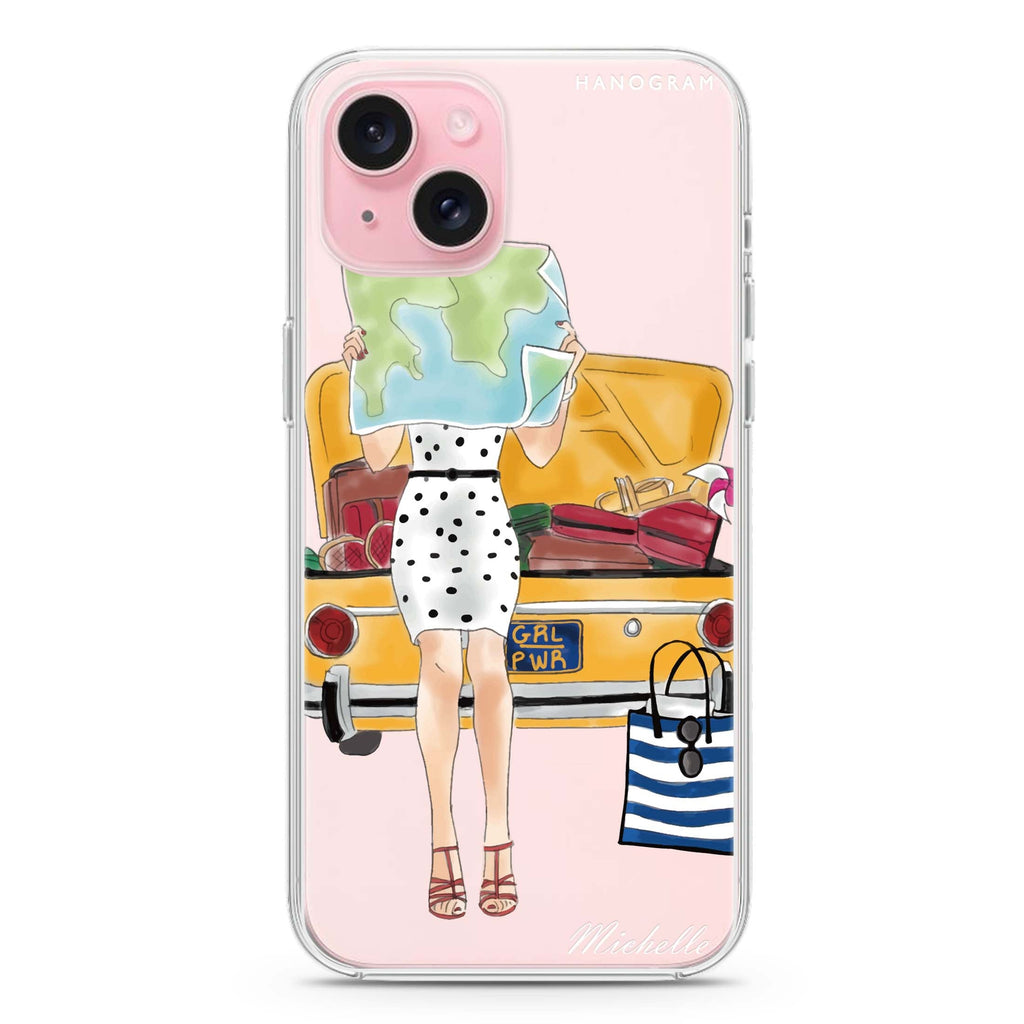 Travel girl III iPhone 15 水晶透明保護殼