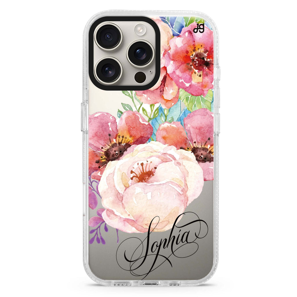 Awakening Watercolor Flowers Magsafe 兼容水晶透明保護殼