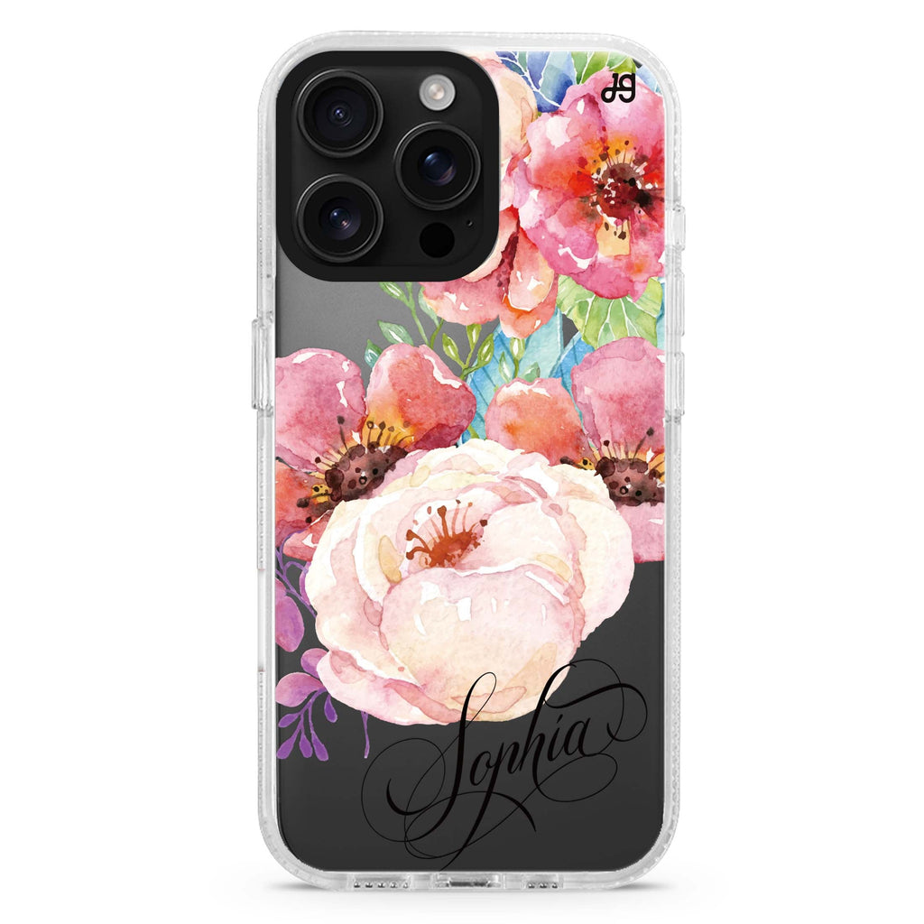 Awakening Watercolor Flowers iPhone 16 Pro & 16 Pro Max Case - Personalized and Stylish Protection