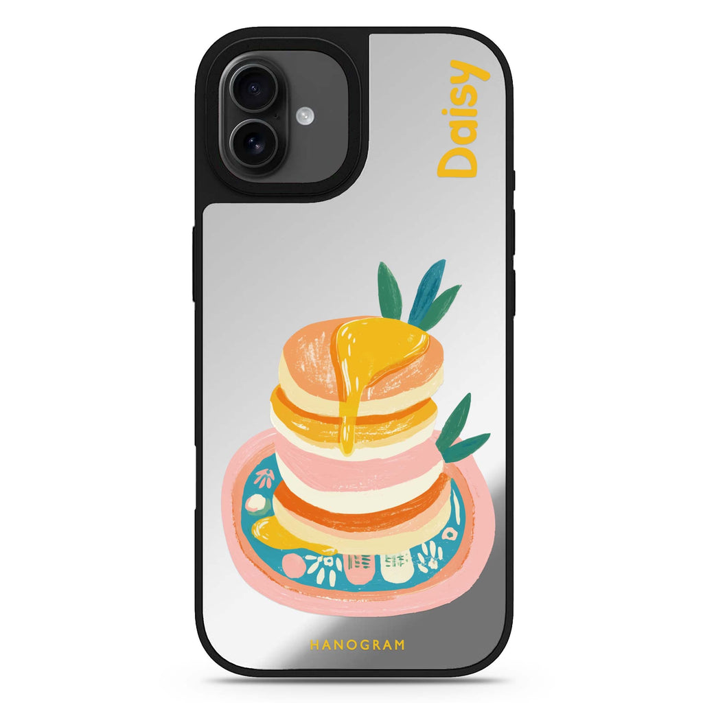 Blush Pancake Stack iPhone 17 生活風格鏡面手機殼 主圖設計
