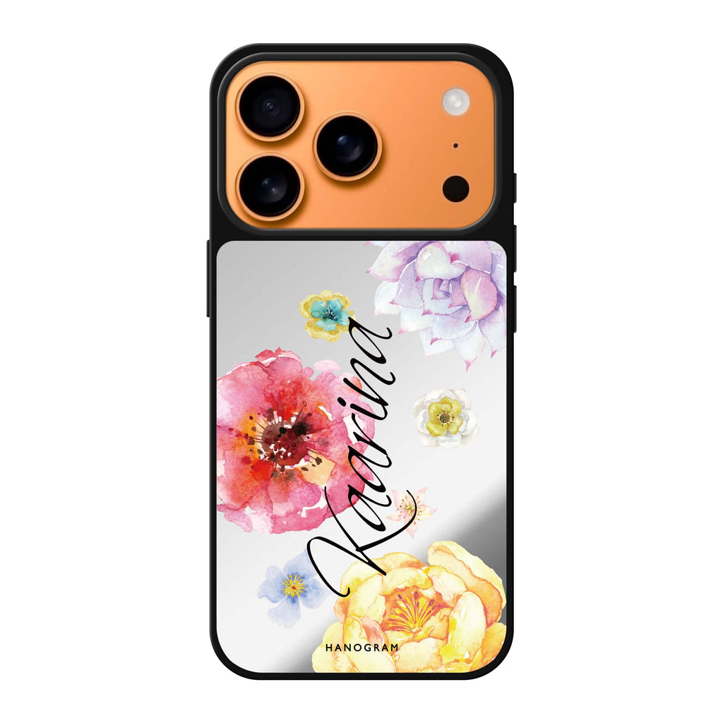 Colorful Watercolor Flowers 彩色花卉 iPhone 17 Pro Max 鏡面手機殼主圖