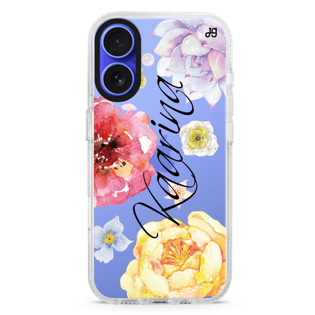 Colorful Watercolor Flowers 水晶透明保護殼