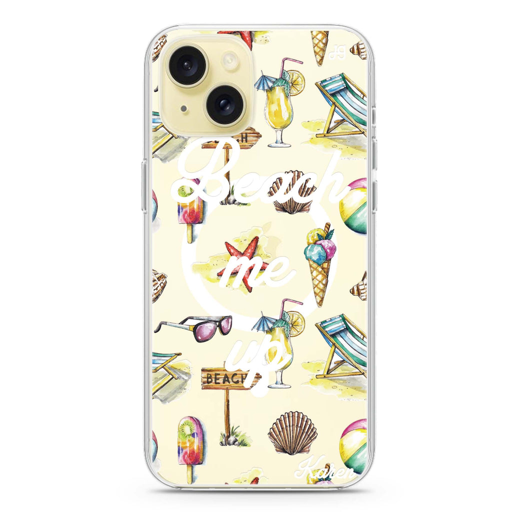 Beach me up iPhone 15 Magsafe 兼容水晶透明保護殼