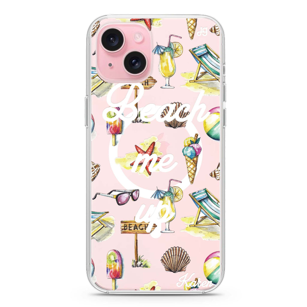Beach me up iPhone 15 Plus Magsafe 兼容水晶透明保護殼