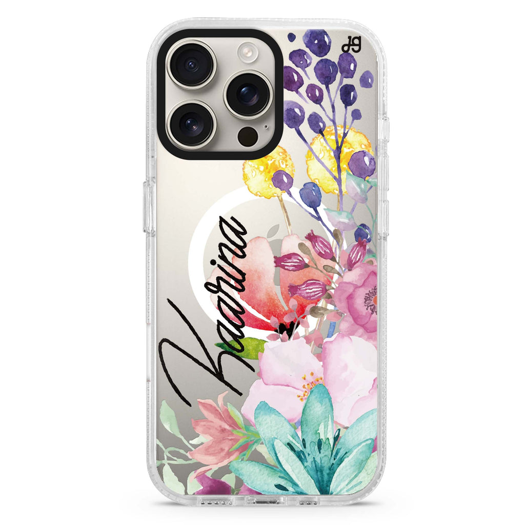 Precious Garden Florals Magsafe 兼容水晶透明保護殼
