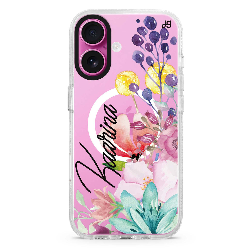 Precious Garden Florals Magsafe 兼容水晶透明保護殼
