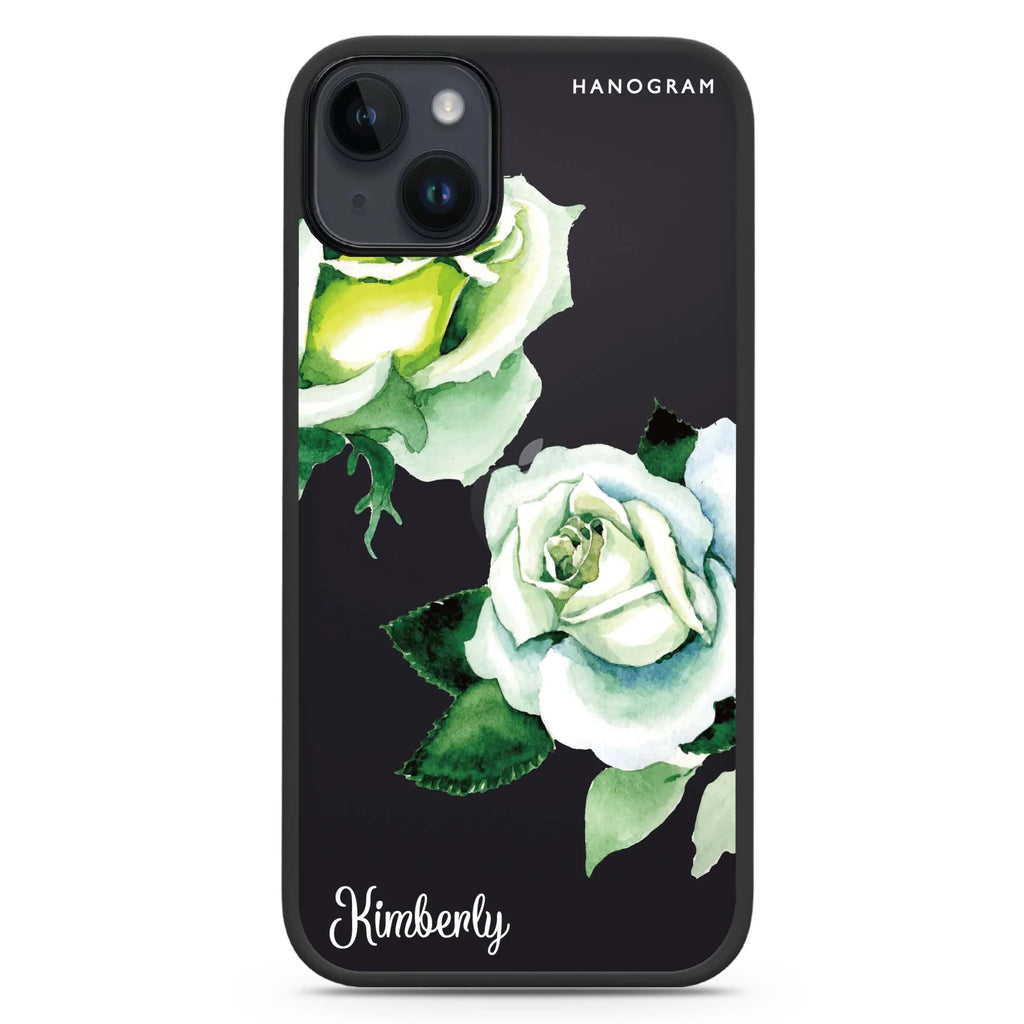 White Rose iPhone 15 Plus 防衝擊保護殼