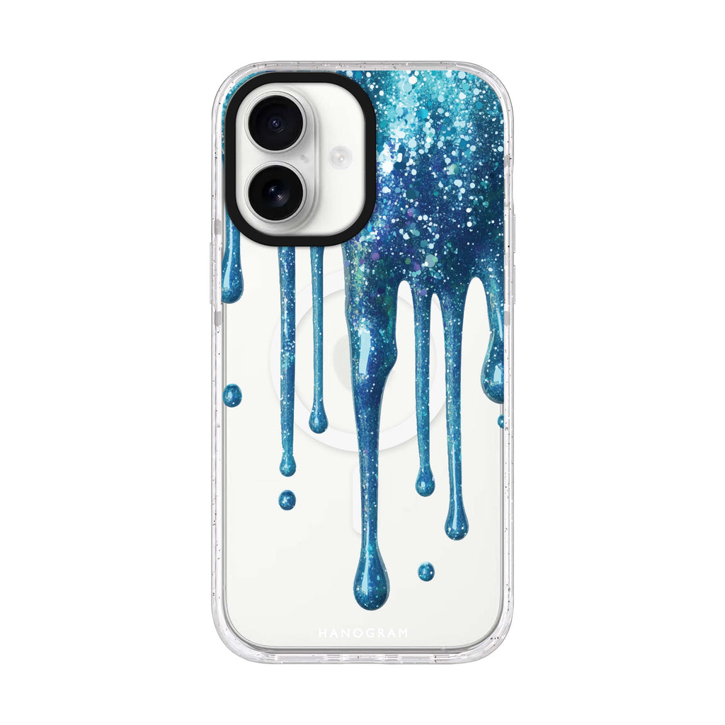 Gleaming Drips iPhone 17 水晶透明保護殼正面展示