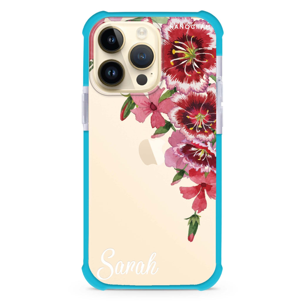Red watercolour Floral 超強防摔保護殼