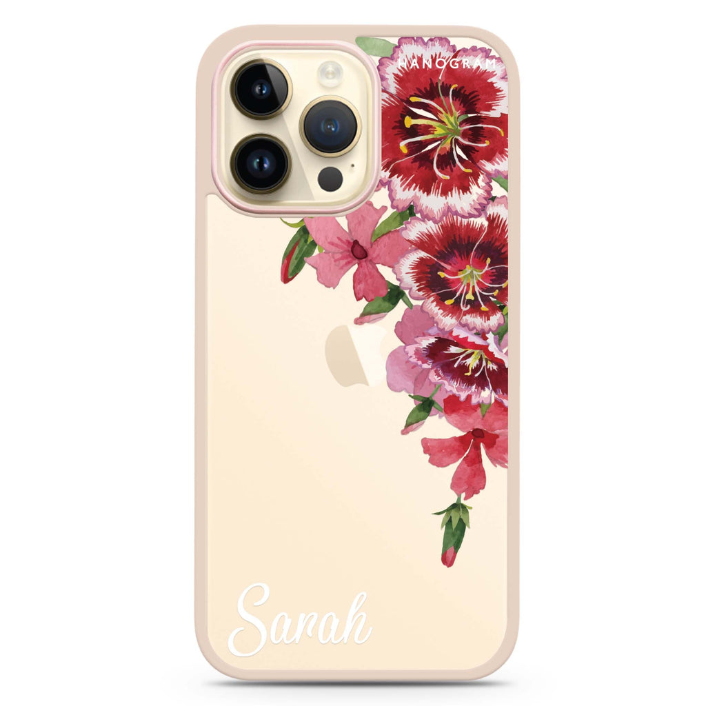 Red watercolour Floral 防衝擊保護殼