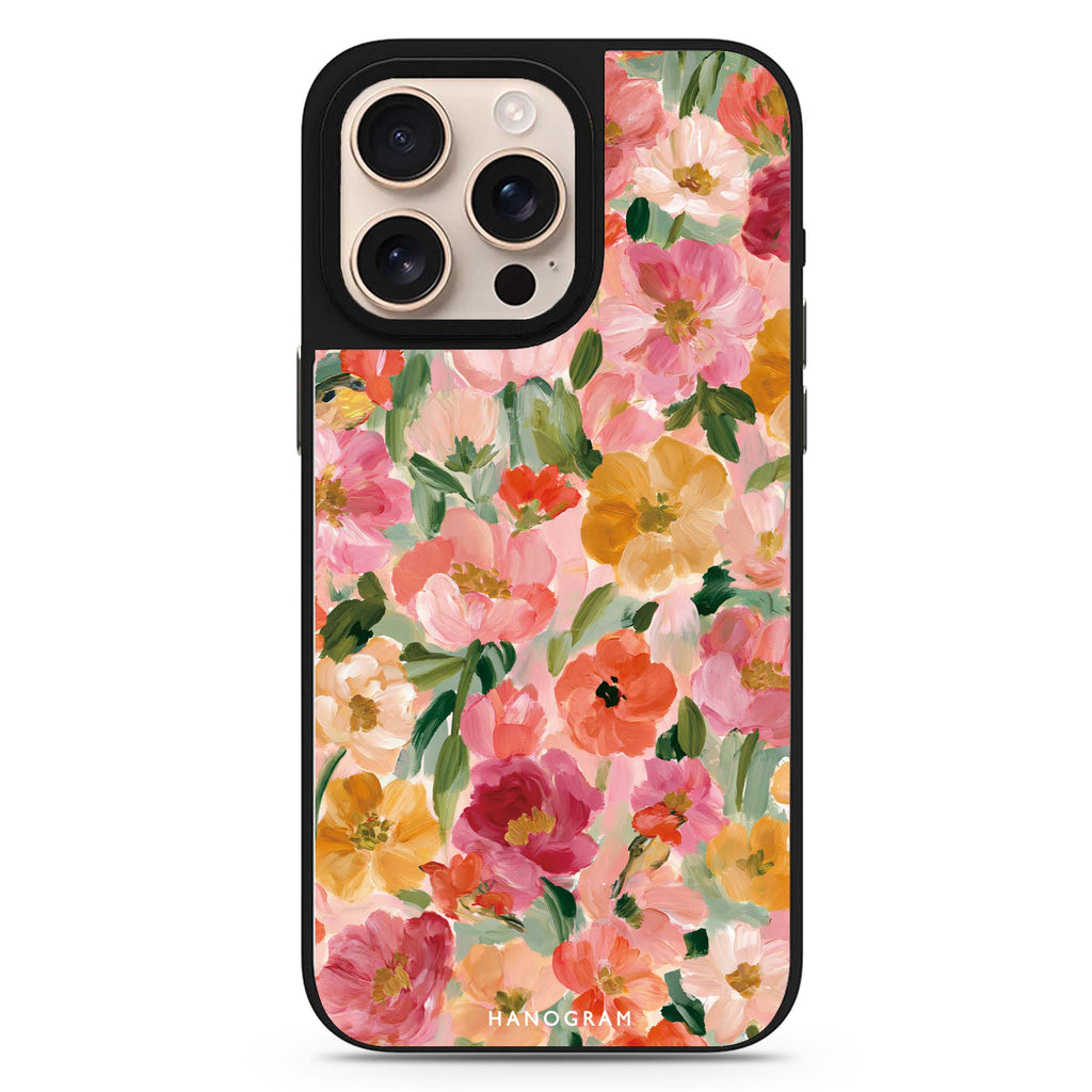 Peach Petal Impasto Magsafe 兼容鏡面手機殼
