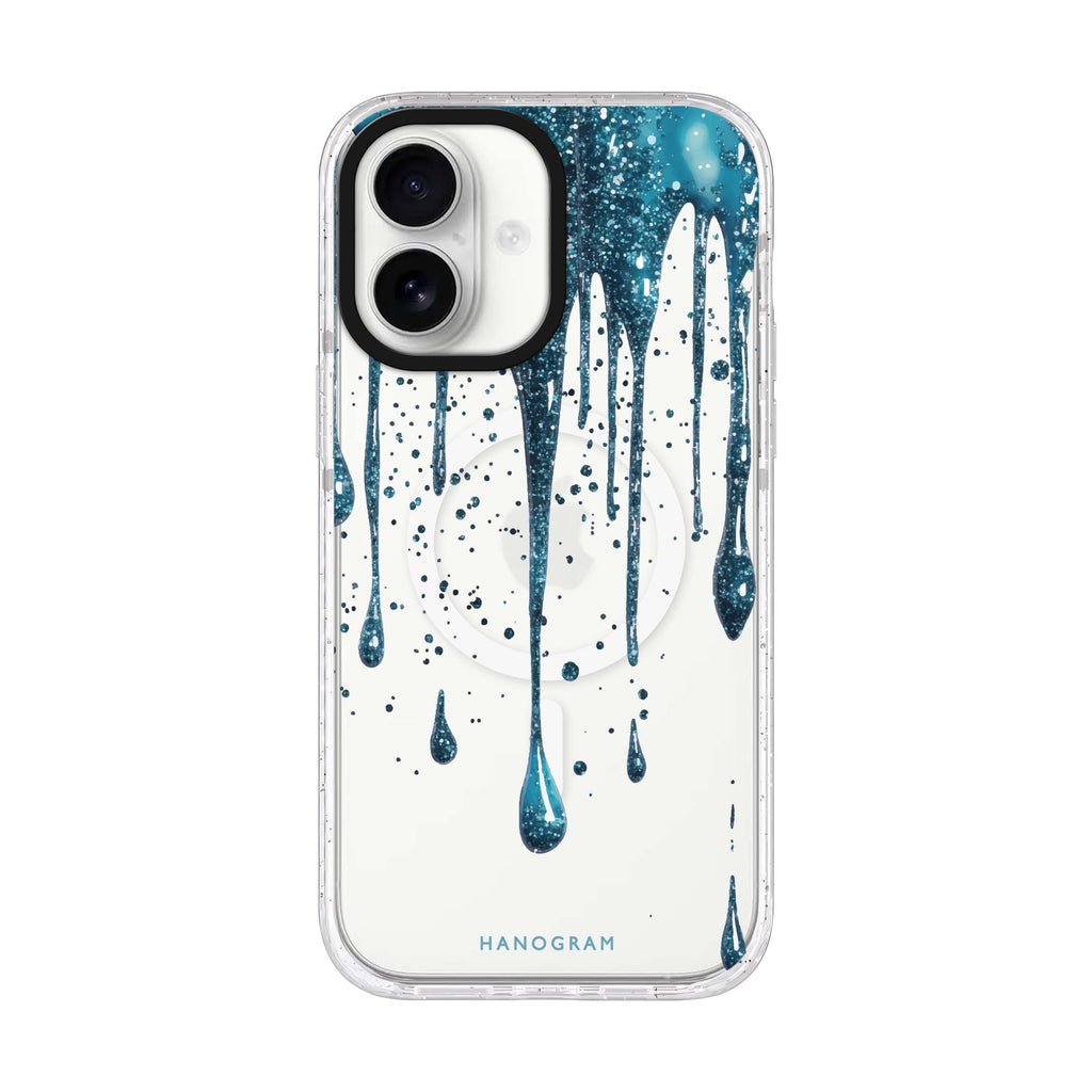 Aqua Shimmer iPhone 17 水晶透明保護殼正面展示