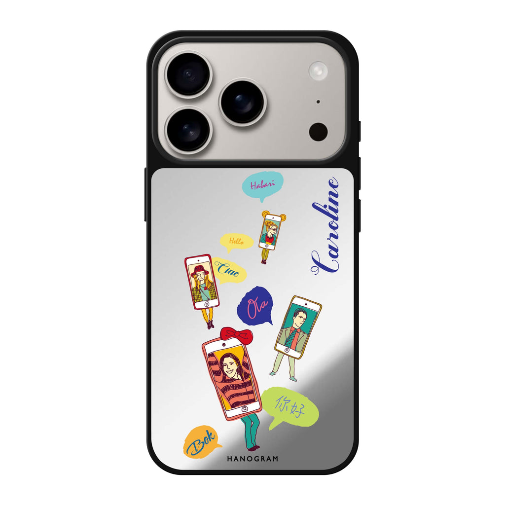 Phone Call 圖案 iPhone 17 Pro Max 鏡面手機殼主圖