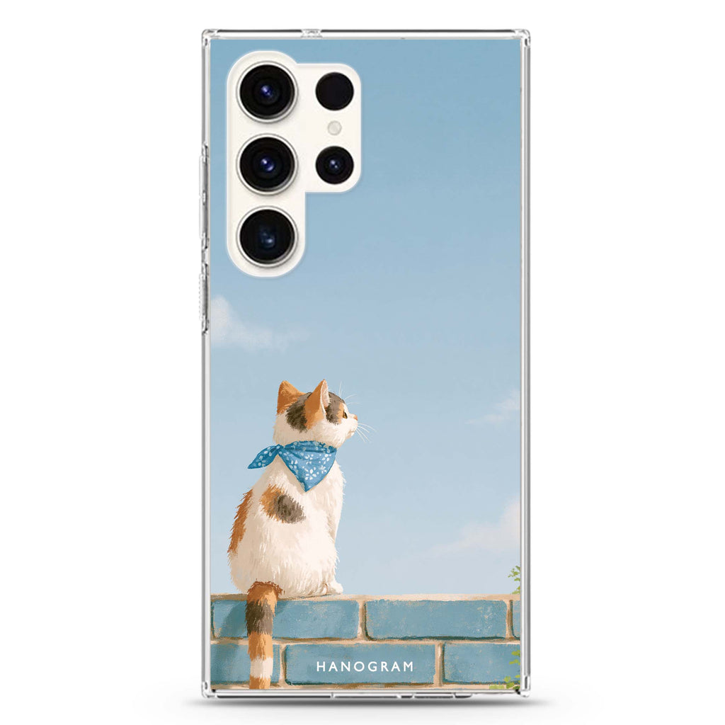 Blue Sky Bandana Cat Samsung Galaxy 水晶透明保護殼