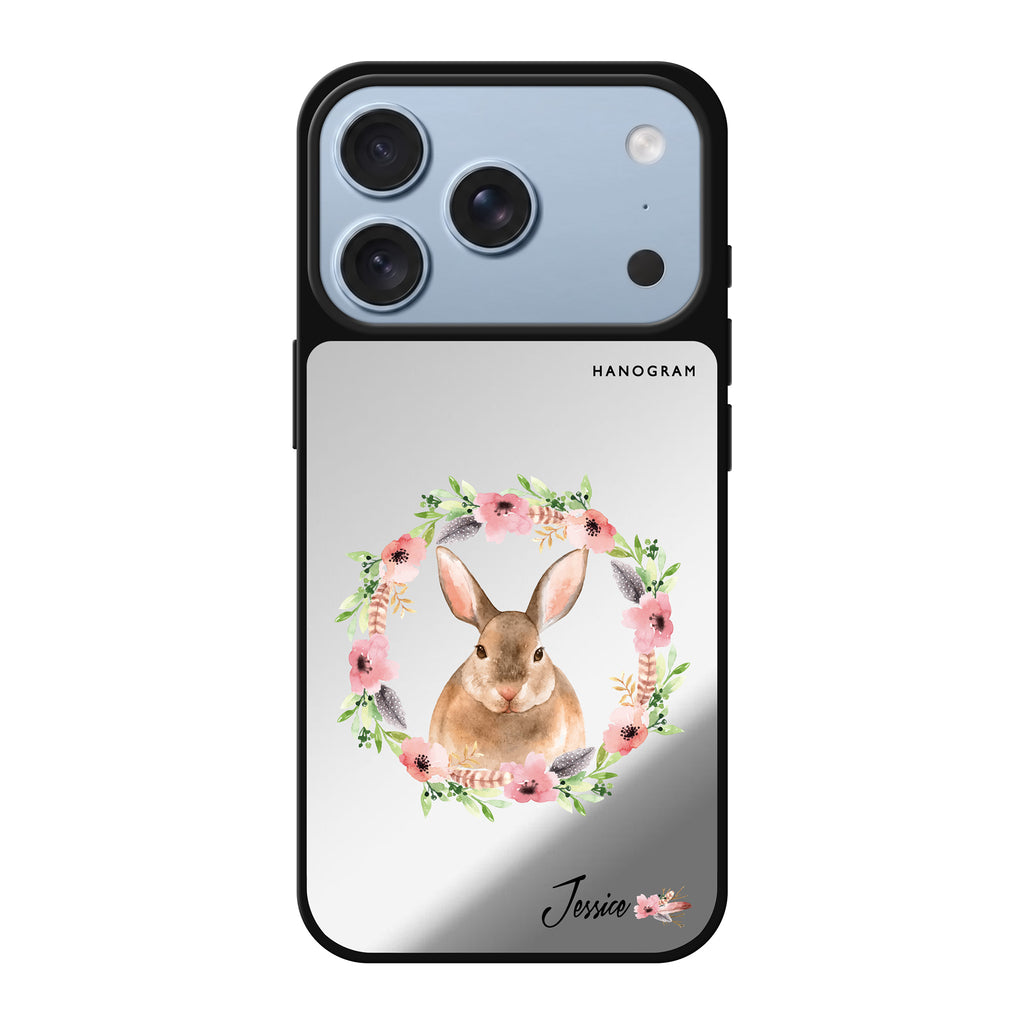 Floral Rabbit 鏡面手機殼
