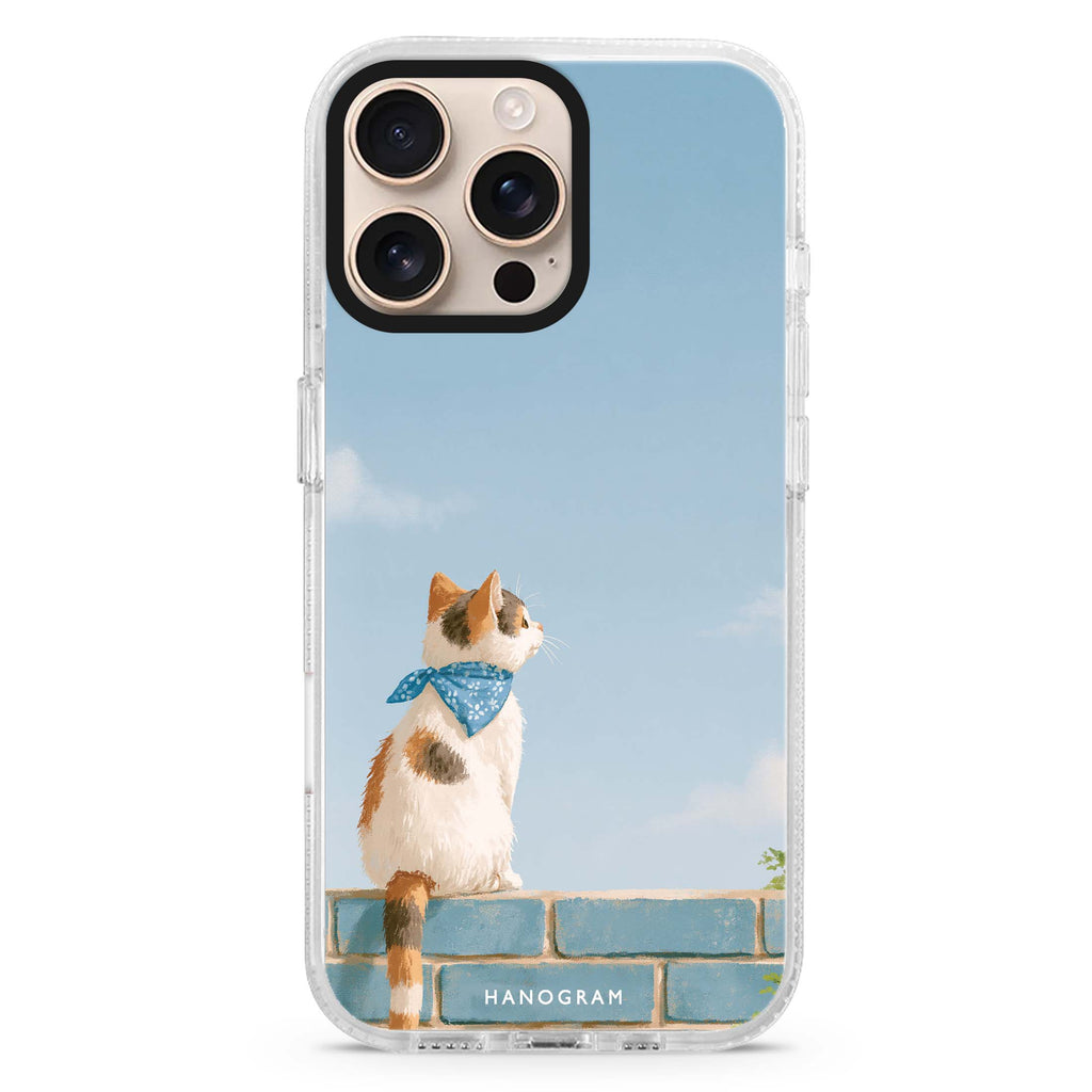 Blue Sky Bandana Cat Magsafe 兼容水晶透明保護殼