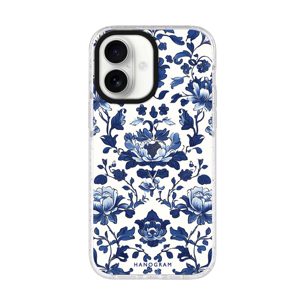 Porcelain Elegance iPhone 17 水晶透明保護殼正面展示