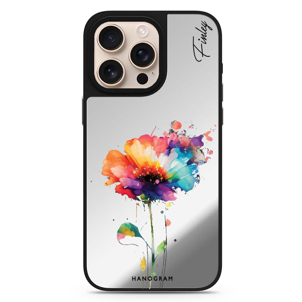 A Beautiful Watercolour Flower 鏡面手機殼