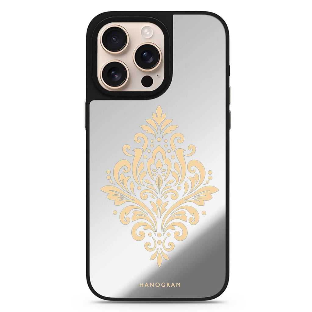 Champagne Filigree Crest 鏡面手機殼