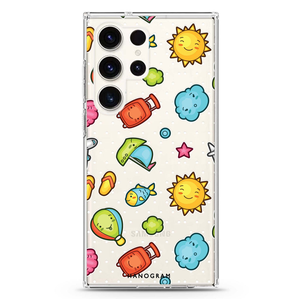 Animagic Adorables Samsung Galaxy Ultra 透明保護殼，適用 S26/S25/S24/S23 Ultra，圖1