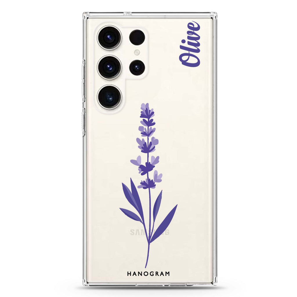 Lavender Form Samsung Galaxy Ultra 可加名字透明保護殼，適用 S26/S25/S24/S23 Ultra，圖1