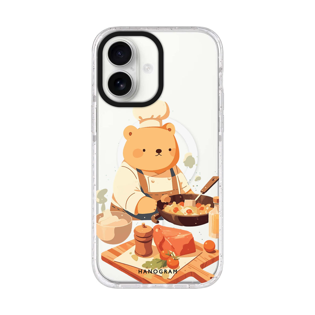 Culinary Bear iPhone 17 水晶透明保護殼正面展示