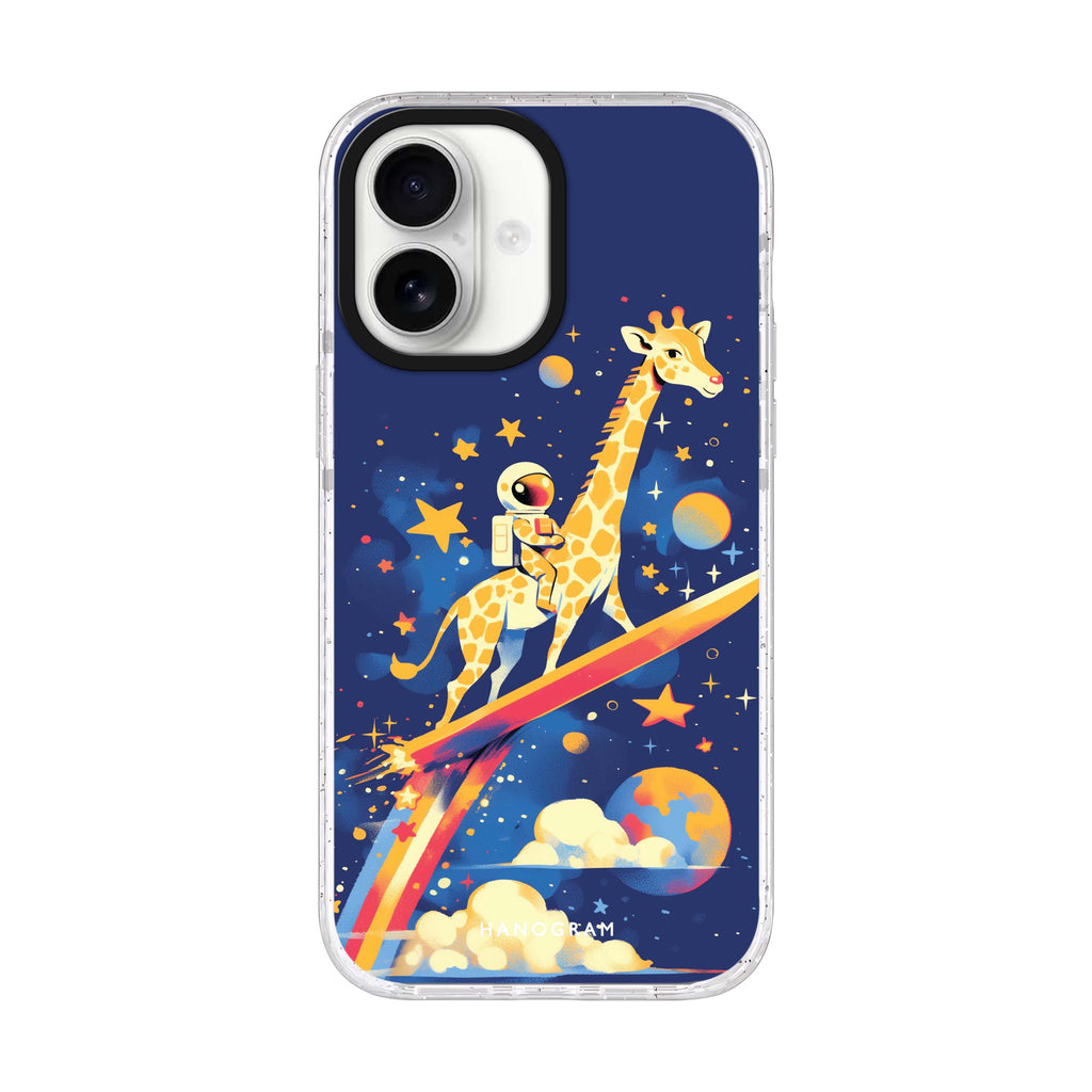 Galactic Ride iPhone 17 水晶透明保護殼正面展示