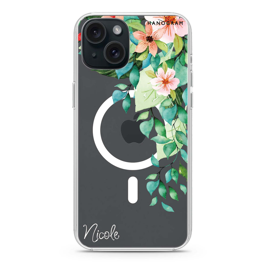 Secret Flower iPhone 15 Plus Magsafe 兼容水晶透明保護殼