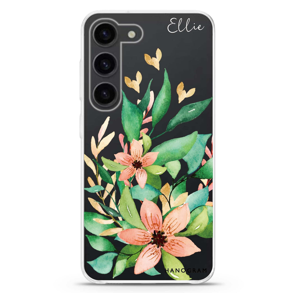 Floral Bloom Samsung Galaxy 水晶透明保護殼
