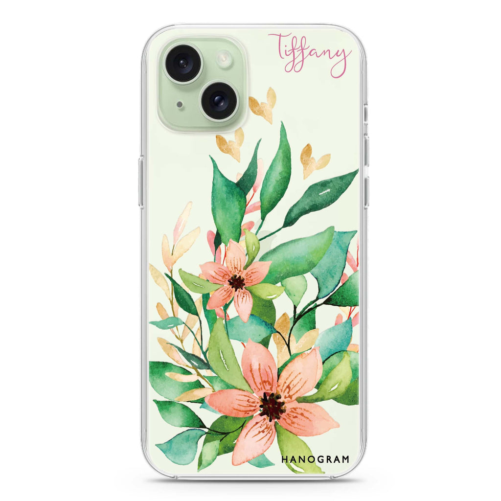 Floral Bloom iPhone 15 水晶透明保護殼
