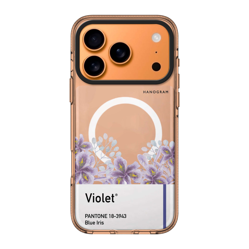Blue Iris I iPhone 17 Pro Max MagSafe 水晶透明保護殼 花卉圖案設計 可自訂名字 圖1