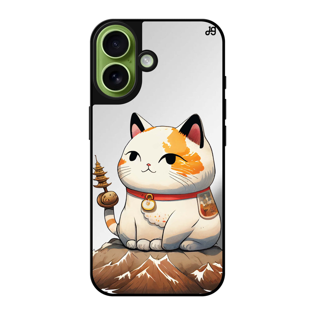 Reflective iPhone 16 Mirror Case –A Cute Cat Design