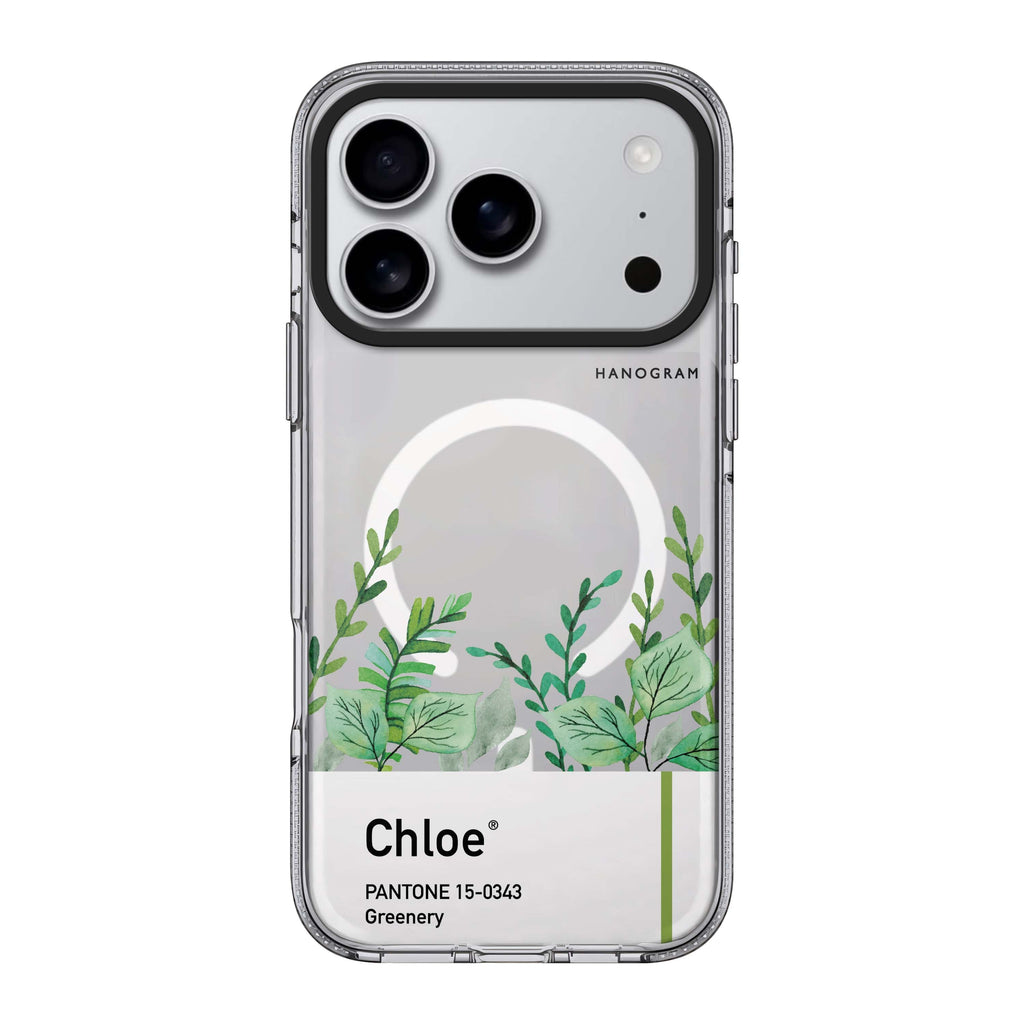 Greenery I iPhone 17 Pro Max MagSafe 水晶透明保護殼 自然風格設計 可自訂名字 圖1