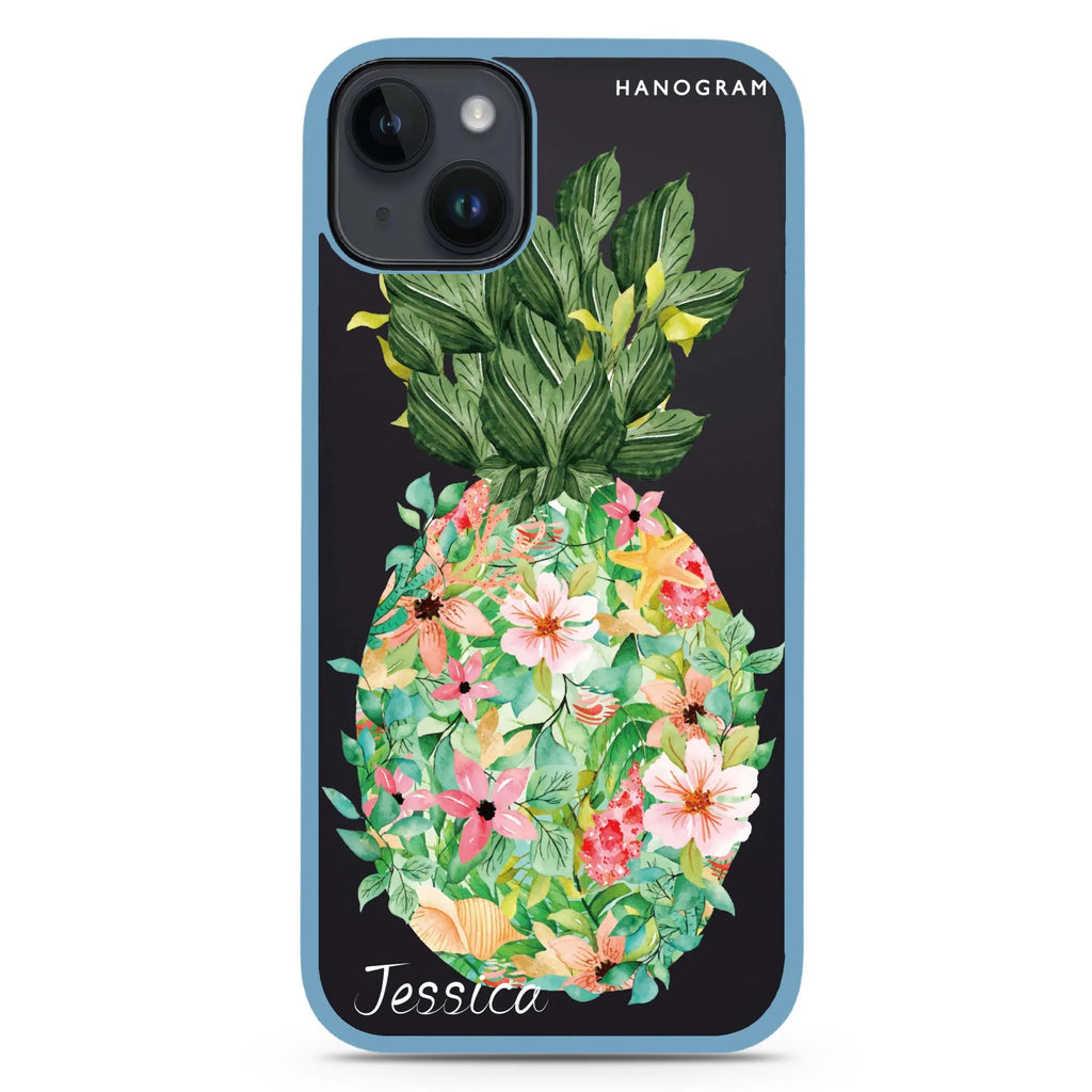 Floral Pineapple iPhone 15 Plus 防衝擊保護殼