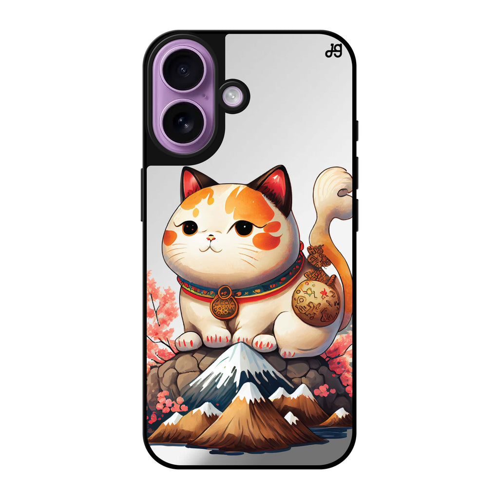 Reflective iPhone 16 Mirror Case –Kawaii Cat Design