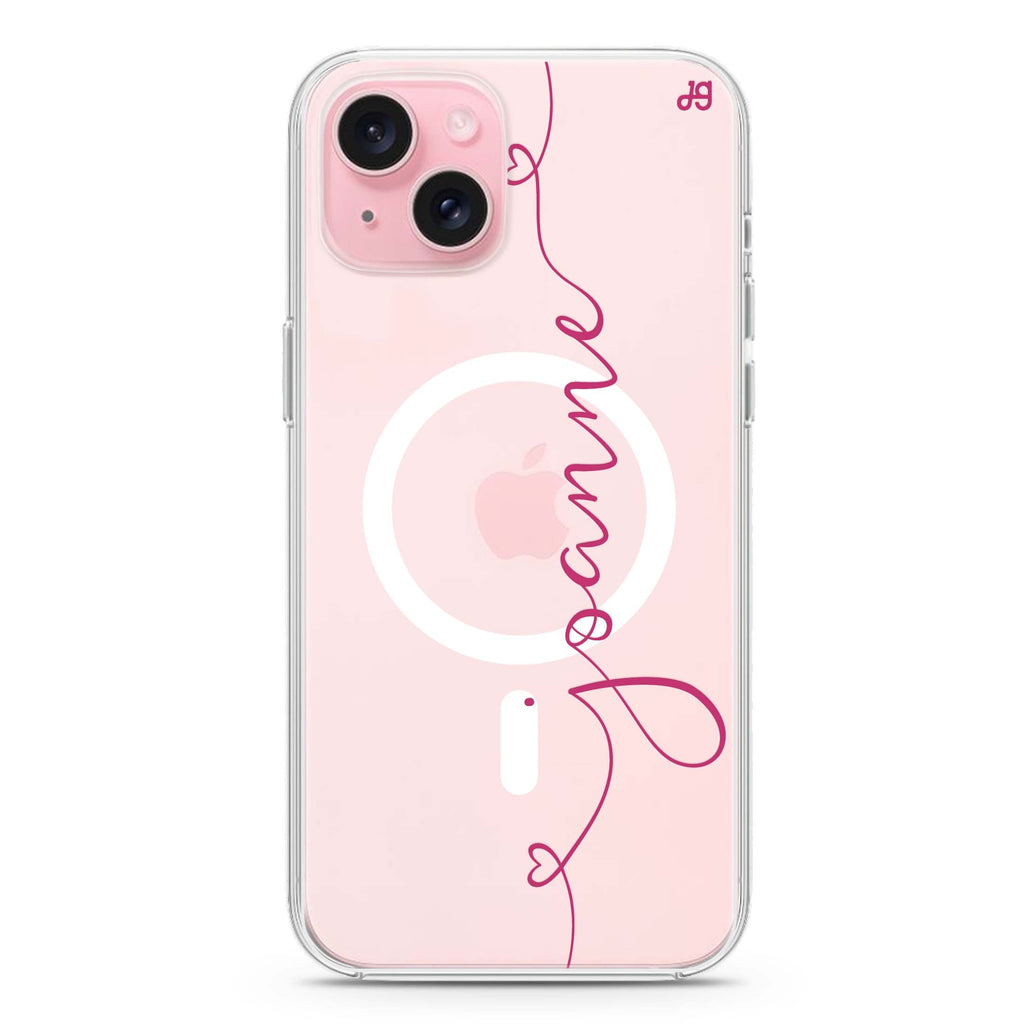 Loving Heart I iPhone 15 Plus Magsafe 兼容水晶透明保護殼