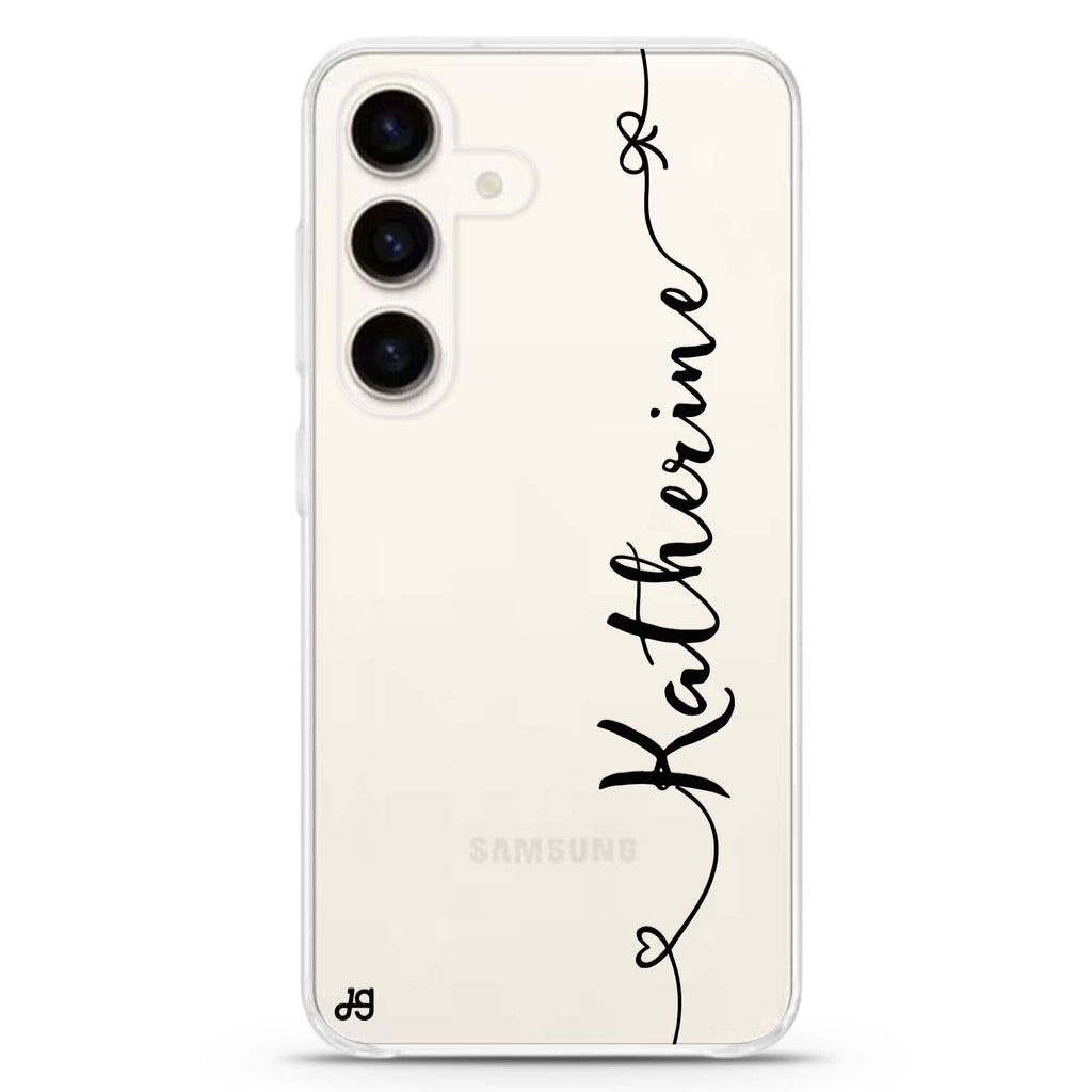 Think Different Samsung Galaxy S26/S25/S24 可加名字水晶透明保護殼正面展示