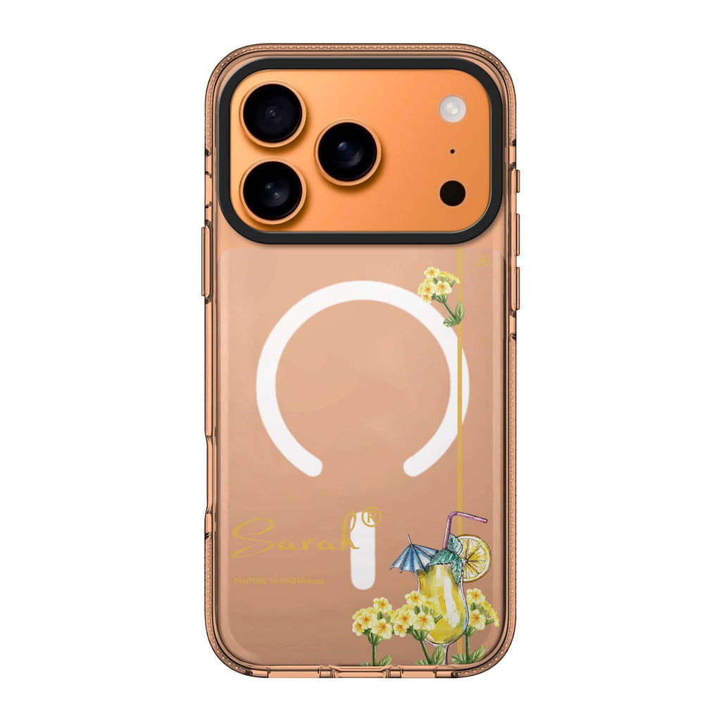 Mimosa II iPhone 17 Pro Max MagSafe 水晶透明保護殼 花卉圖案設計 可自訂名字 圖1