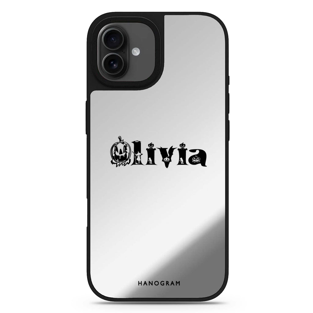 Pumpkin Glow Personal iPhone 17 萬聖節鏡面手機殼 主圖設計