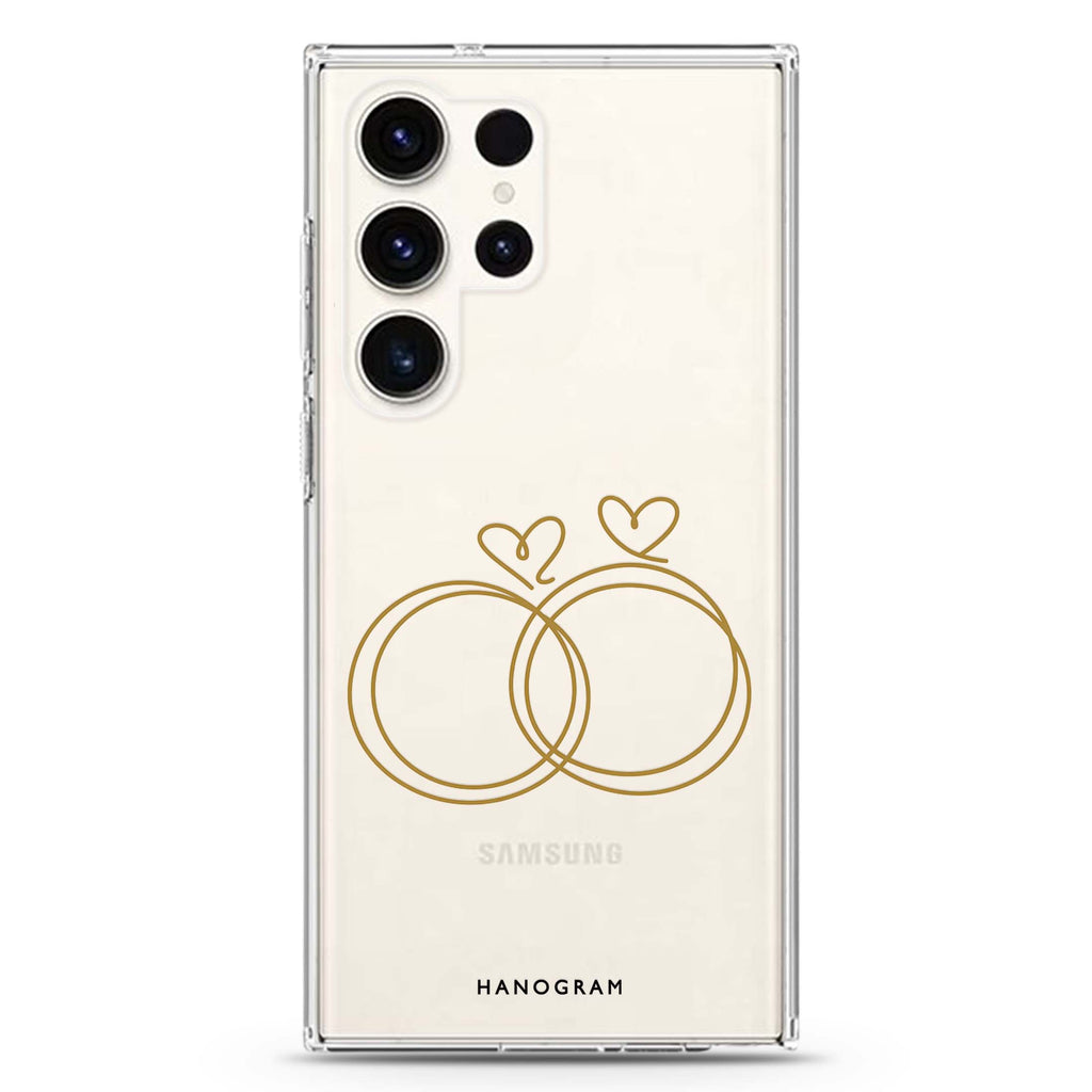 Golden Heartloops Samsung Galaxy 水晶透明保護殼