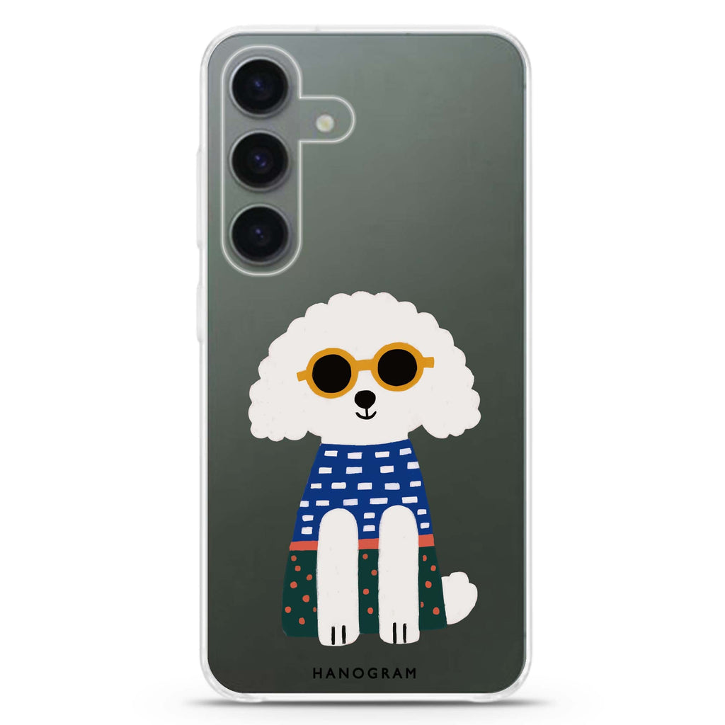 Poodle Peace Vibes Samsung Galaxy S26/S25/S24 水晶透明保護殼正面展示