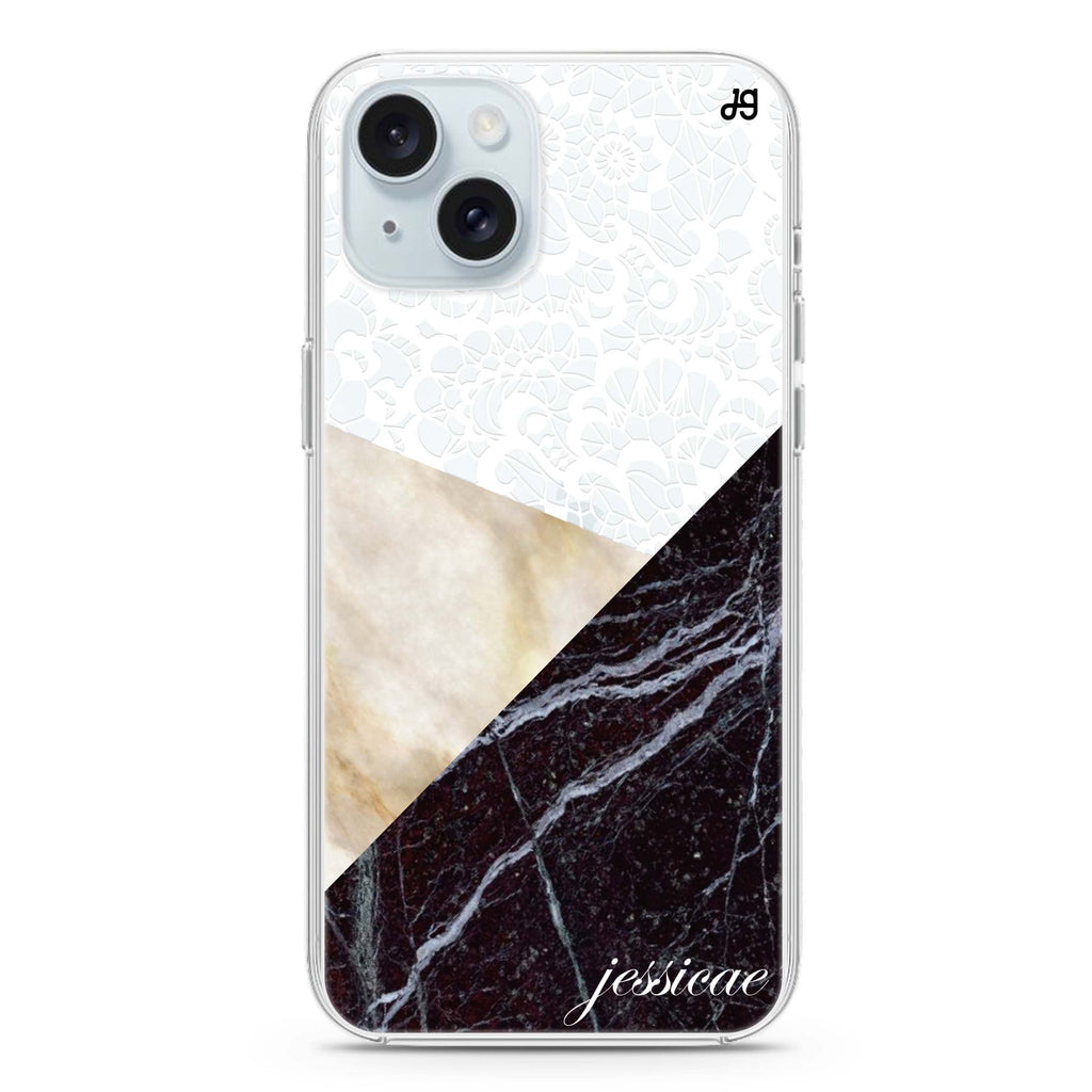 Marble Lace iPhone 15 plus 水晶透明保護殼
