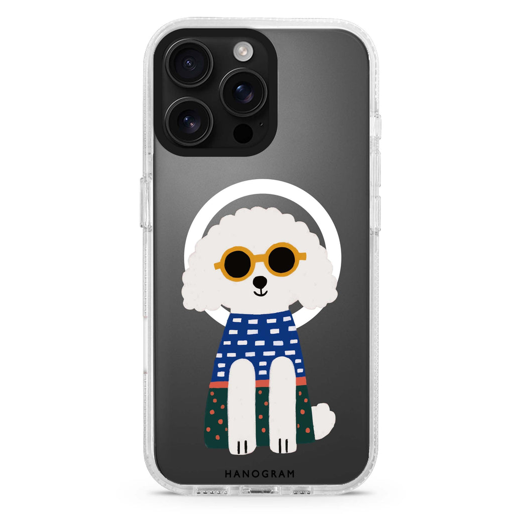 Poodle Peace Vibes Magsafe 兼容水晶透明保護殼