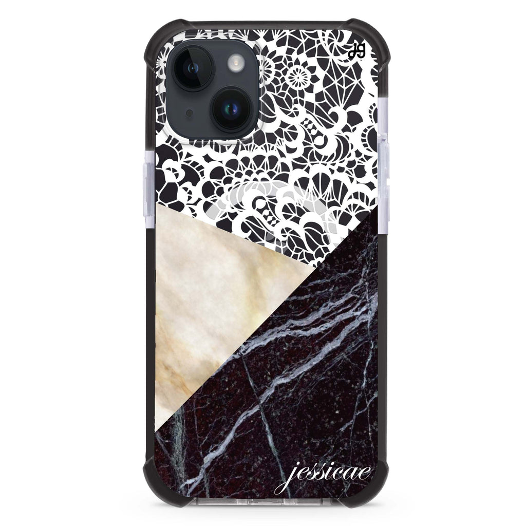 Marble Lace iPhone 15 Plus Magsafe 兼容超強防摔保護殼