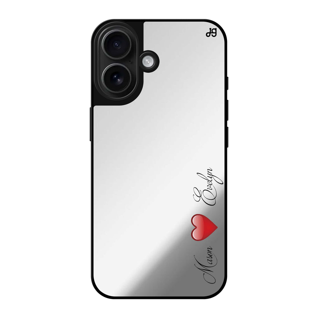 Reflective iPhone 16 Mirror Case –You & Me Design