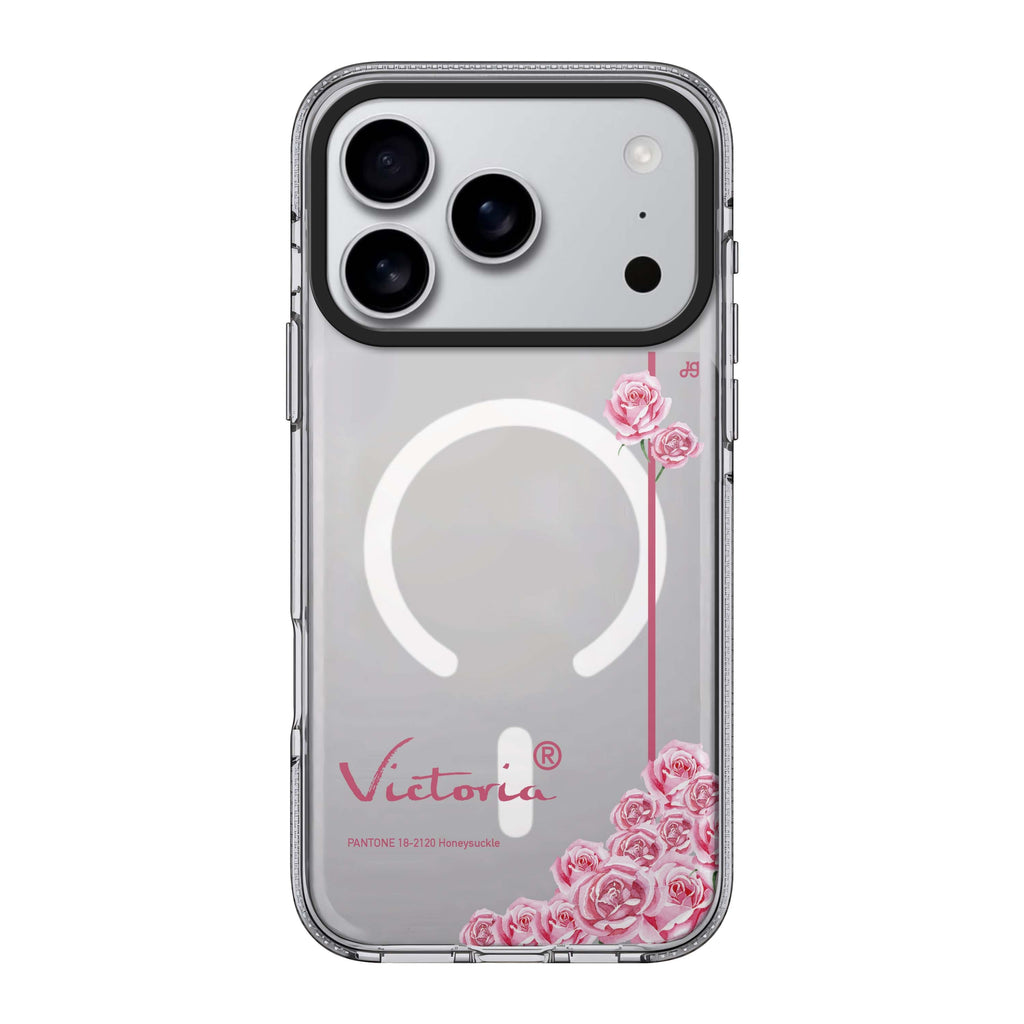 Honeysuckle II iPhone 17 Pro Max MagSafe 水晶透明保護殼 花卉圖案設計 可自訂名字 圖1