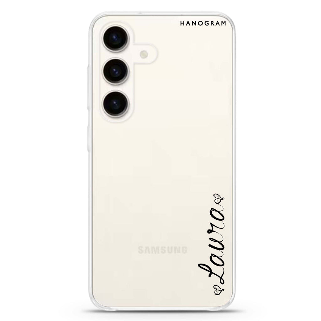 In my heart Samsung Galaxy S26/S25/S24 可加名字水晶透明保護殼正面展示
