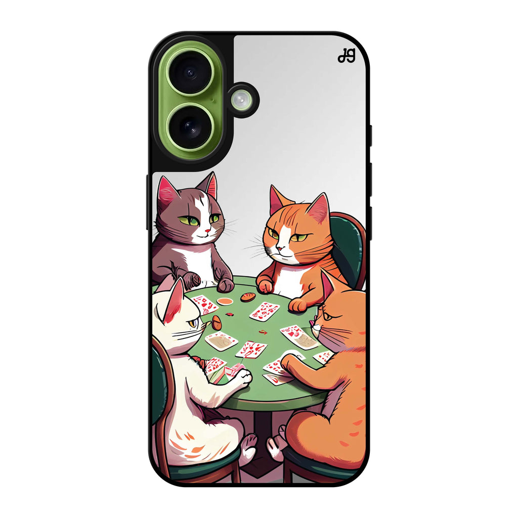 Reflective iPhone 16 Mirror Case –Cats & Game Design