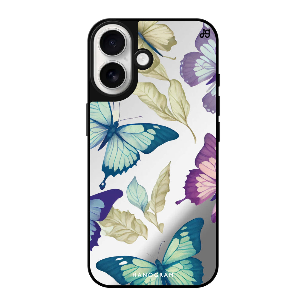 Reflective iPhone 16 Mirror Case –Beautiful Butterfly Design
