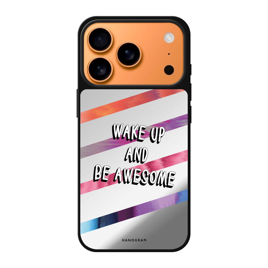Wake up 文字 iPhone 17 Pro Max 鏡面手機殼主圖